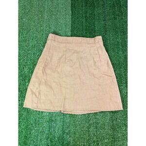 Verge Girl Women's Summer Linen Blend Tan Skirt Casual Comfy Wear Size 8